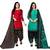 Multicolor cotton blend printed unstitched salwar suit material combo of 2