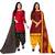 Multicolor cotton blend printed unstitched salwar suit material combo of 2