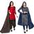 Multicolor cotton blend printed unstitched salwar suit material combo of 2
