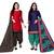 Multicolor cotton blend printed unstitched salwar suit material combo of 2