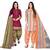 Multicolor cotton blend printed unstitched salwar suit material combo of 2