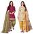 Multicolor cotton blend printed unstitched salwar suit material combo of 2