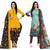 Multicolor cotton blend printed unstitched salwar suit material combo of 2