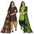 Multicolor cotton blend printed unstitched salwar suit material combo of 2
