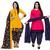 Multicolor cotton blend printed unstitched salwar suit material combo of 2