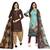Multicolor cotton blend printed unstitched salwar suit material combo of 2