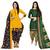 Multicolor cotton blend printed unstitched salwar suit material combo of 2