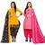 Multicolor cotton blend printed unstitched salwar suit material combo of 2