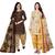 Multicolor cotton blend printed unstitched salwar suit material combo of 2