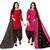 Multicolor cotton blend printed unstitched salwar suit material combo of 2