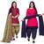 Multicolor cotton blend printed unstitched salwar suit material combo of 2