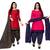 Multicolor cotton blend printed unstitched salwar suit material combo of 2