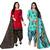 Multicolor cotton blend printed unstitched salwar suit material combo of 2