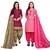 Multicolor cotton blend printed unstitched salwar suit material combo of 2