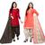 Multicolor cotton blend printed unstitched salwar suit material combo of 2