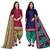 Multicolor cotton blend printed unstitched salwar suit material combo of 2