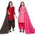 Multicolor cotton blend printed unstitched salwar suit material combo of 2