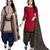Multicolor cotton blend printed unstitched salwar suit material combo of 2
