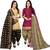 Multicolor cotton blend printed unstitched salwar suit material combo of 2