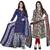 Multicolor cotton blend printed unstitched salwar suit material combo of 2