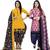 Multicolor cotton blend printed unstitched salwar suit material combo of 2