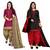 Multicolor cotton blend printed unstitched salwar suit material combo of 2