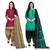 Multicolor cotton blend printed unstitched salwar suit material combo of 2