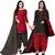 Multicolor cotton blend printed unstitched salwar suit material combo of 2