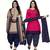 Multicolor cotton blend printed unstitched salwar suit material combo of 2