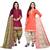 Multicolor cotton blend printed unstitched salwar suit material combo of 2
