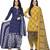 Multicolor cotton blend printed unstitched salwar suit material combo of 2