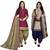 Multicolor cotton blend printed unstitched salwar suit material combo of 2