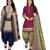 Multicolor cotton blend printed unstitched salwar suit material combo of 2