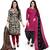 Multicolor cotton blend printed unstitched salwar suit material combo of 2