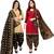 Multicolor cotton blend printed unstitched salwar suit material combo of 2