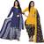 Multicolor cotton blend printed unstitched salwar suit material combo of 2