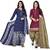 Multicolor cotton blend printed unstitched salwar suit material combo of 2
