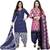 Multicolor cotton blend printed unstitched salwar suit material combo of 2