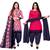 Multicolor cotton blend printed unstitched salwar suit material combo of 2