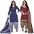Multicolor cotton blend printed unstitched salwar suit material combo of 2