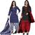 Multicolor cotton blend printed unstitched salwar suit material combo of 2