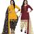 Multicolor cotton blend printed unstitched salwar suit material combo of 2