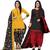 Multicolor cotton blend printed unstitched salwar suit material combo of 2