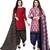Multicolor cotton blend printed unstitched salwar suit material combo of 2