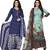 Multicolor cotton blend printed unstitched salwar suit material combo of 2