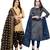 Multicolor cotton blend printed unstitched salwar suit material combo of 2