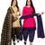 Multicolor cotton blend printed unstitched salwar suit material combo of 2
