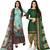 Multicolor cotton blend printed unstitched salwar suit material combo of 2