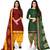 Multicolor cotton blend printed unstitched salwar suit material combo of 2