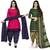 Multicolor cotton blend printed unstitched salwar suit material combo of 2